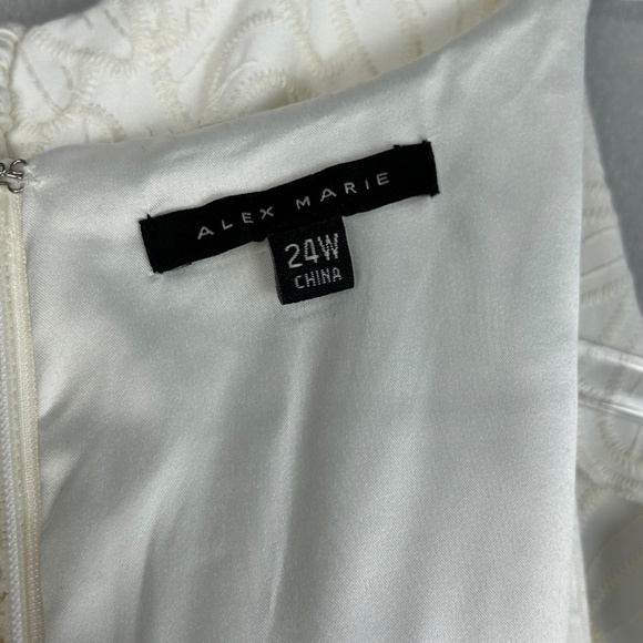 Alex Marie plus size 24W Phoebe shift dress ivory embroidered scalloped tiered - Picture 13 of 15